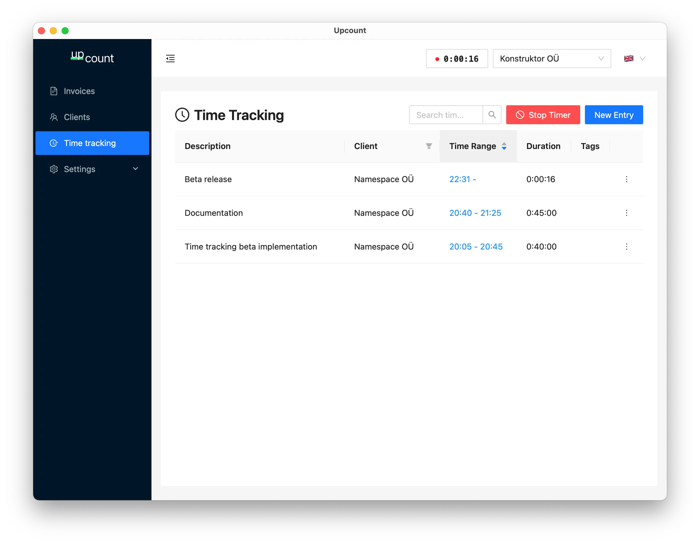 Time tracking